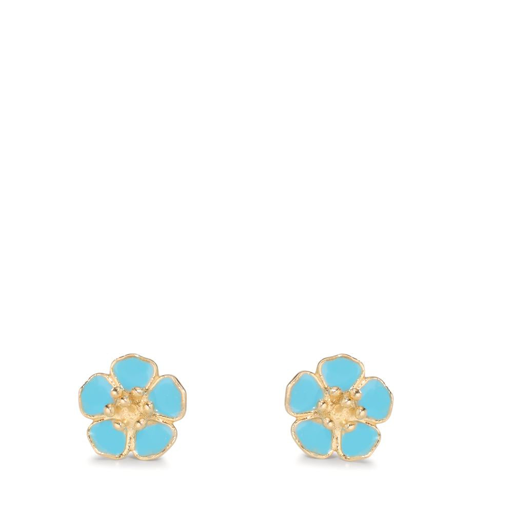 Clous d'oreilles Or jaune 9K Laqué Fleur Ø5.5 mm