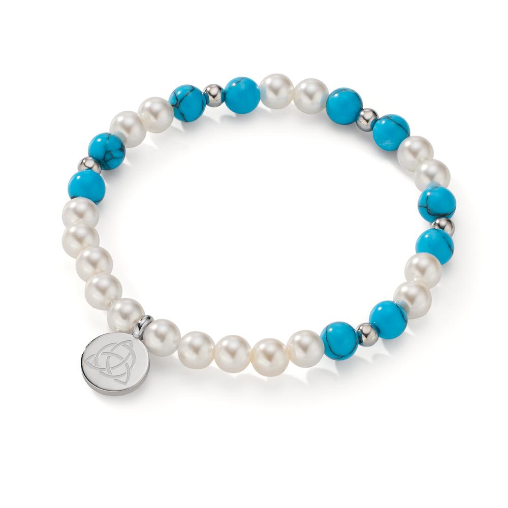 Bracelet Acier inoxydable Turquoise Celtique 17 cm Ø6 mm