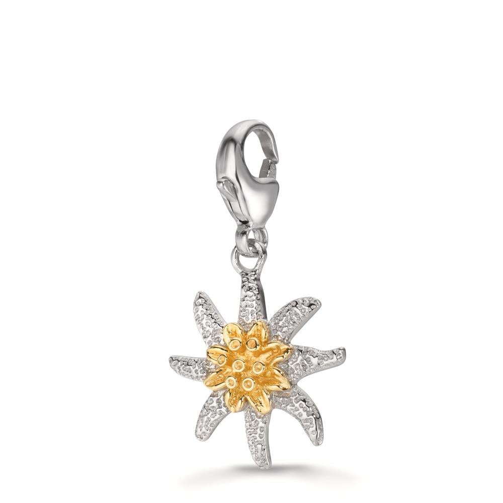 Charms Argent jaune Bicolore Edelweiss Ø15 mm