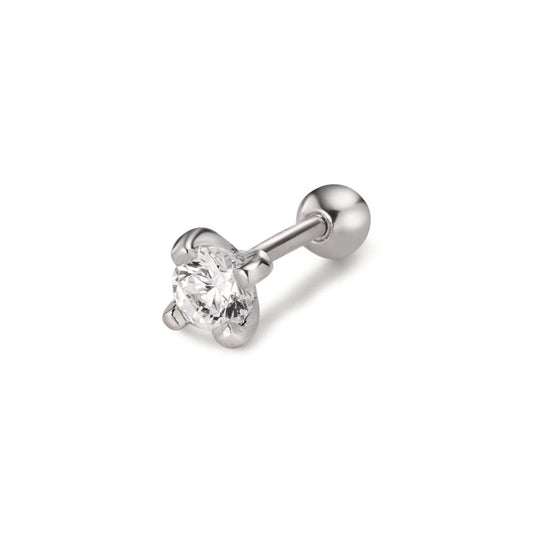 Piercing Argent Zircone Rhodié Ø4 mm