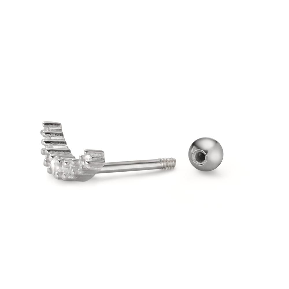 Piercing Argent Zircone 9 Pierres Rhodié