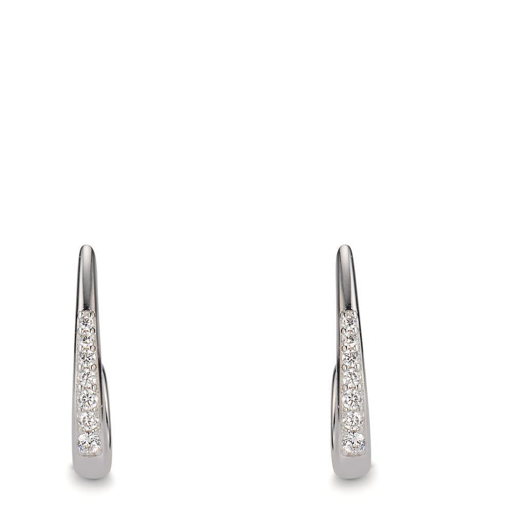 Pendant d'oreilles Argent Zircone 14 Pierres Rhodié