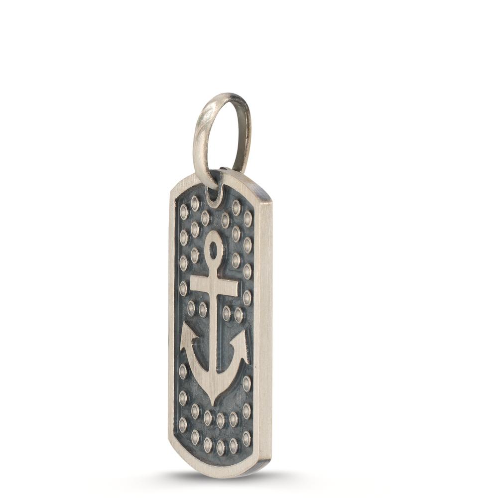 Pendentif avec gravure Argent Patinée Ancre