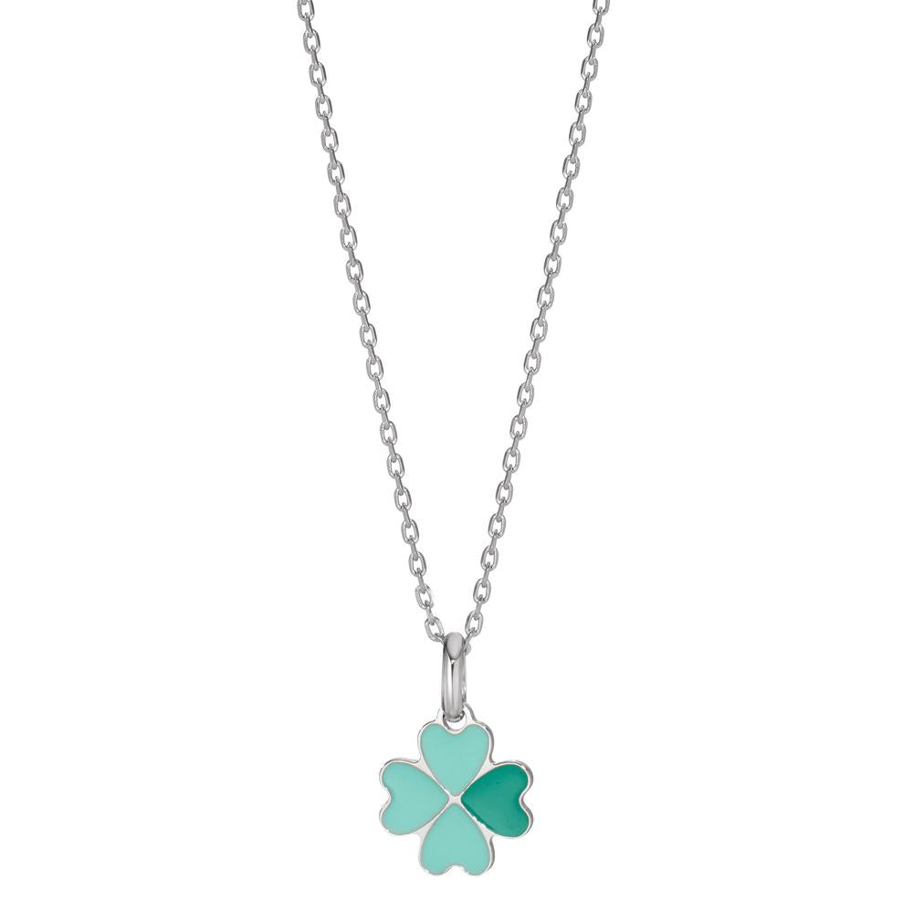 Chaînette avec pendentif Argent Rhodié Feuille de Trèfle 36-38 cm