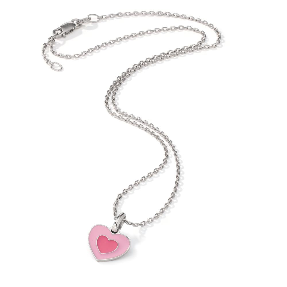 Chaînette avec pendentif Argent Rhodié Coeur 36-38 cm