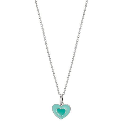 Chaînette avec pendentif Argent Rhodié Coeur 36-38 cm