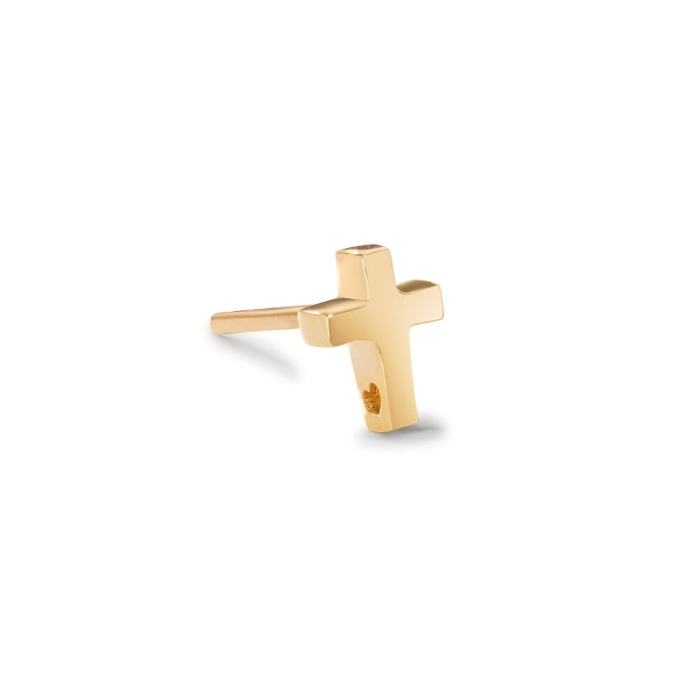 Clous d'oreille à l'unité Or jaune 14K Croix