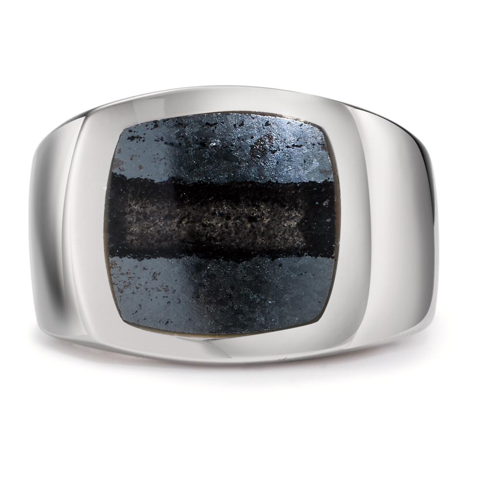 Bague Argent Hématite Rhodié