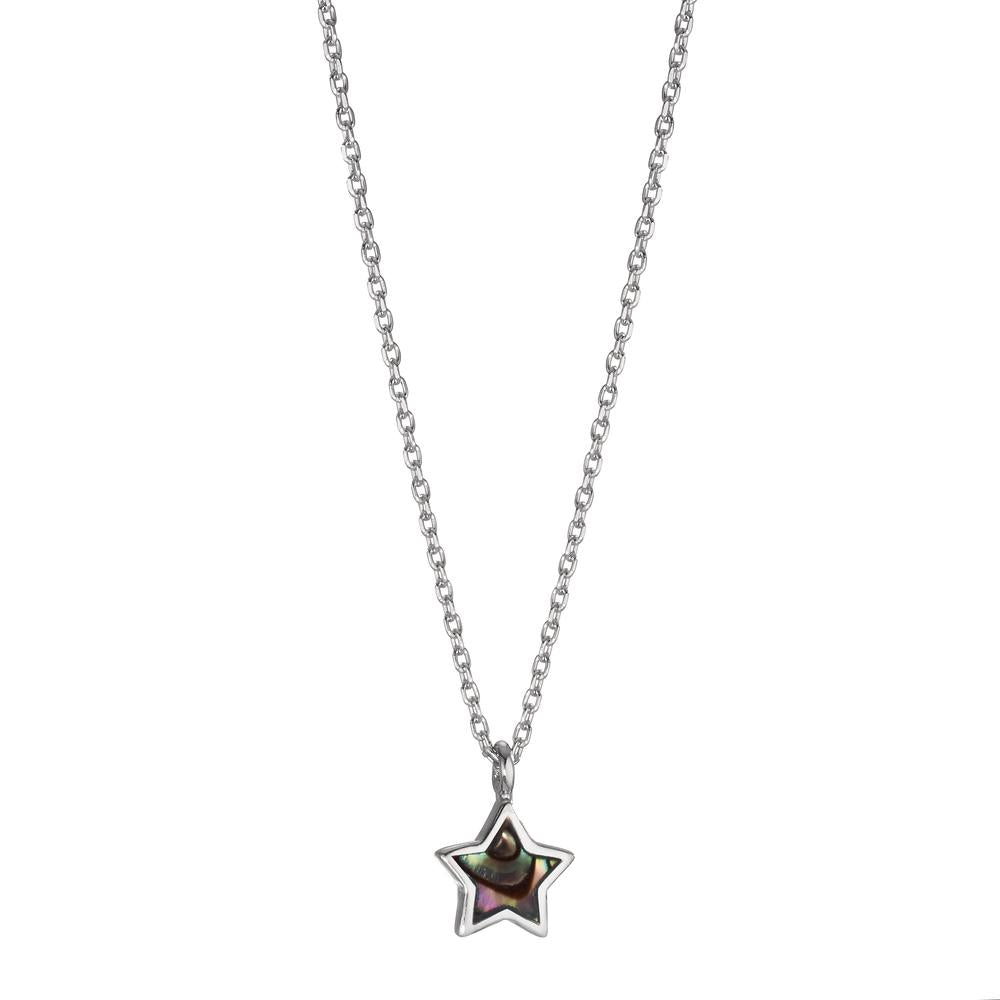 Collier Argent Abalone Rhodié Étoile 36-38 cm Ø7.5 mm