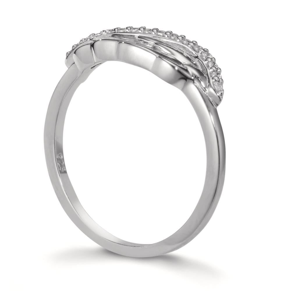 Bague Argent Zircone 15 Pierres Rhodié Aile