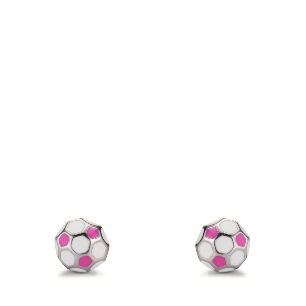 Clous d'oreilles Argent Rhodié Football Ø6 mm