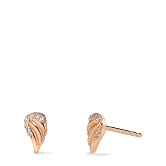 Clous d'oreilles Argent Zircone rosé Plaqué or Aile