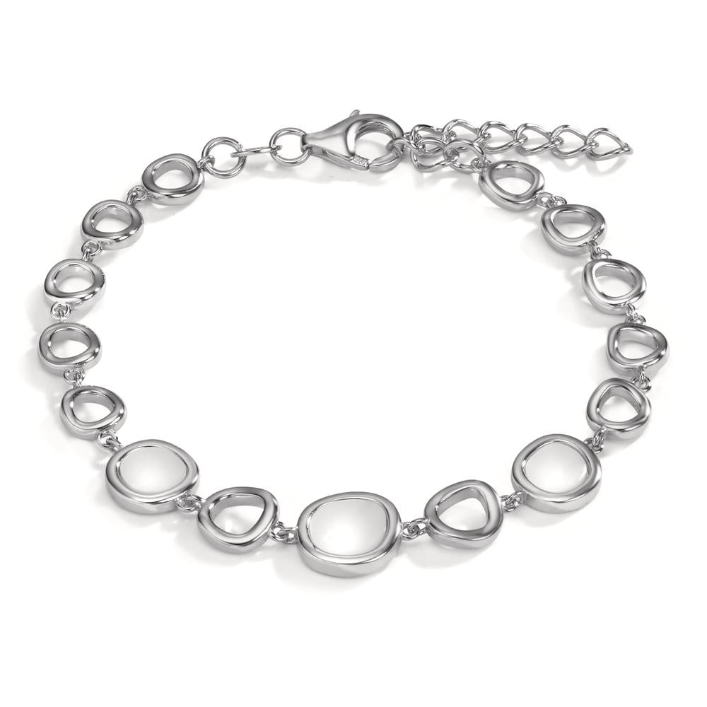 Bracelet Argent Rhodié nacre 16-19 cm