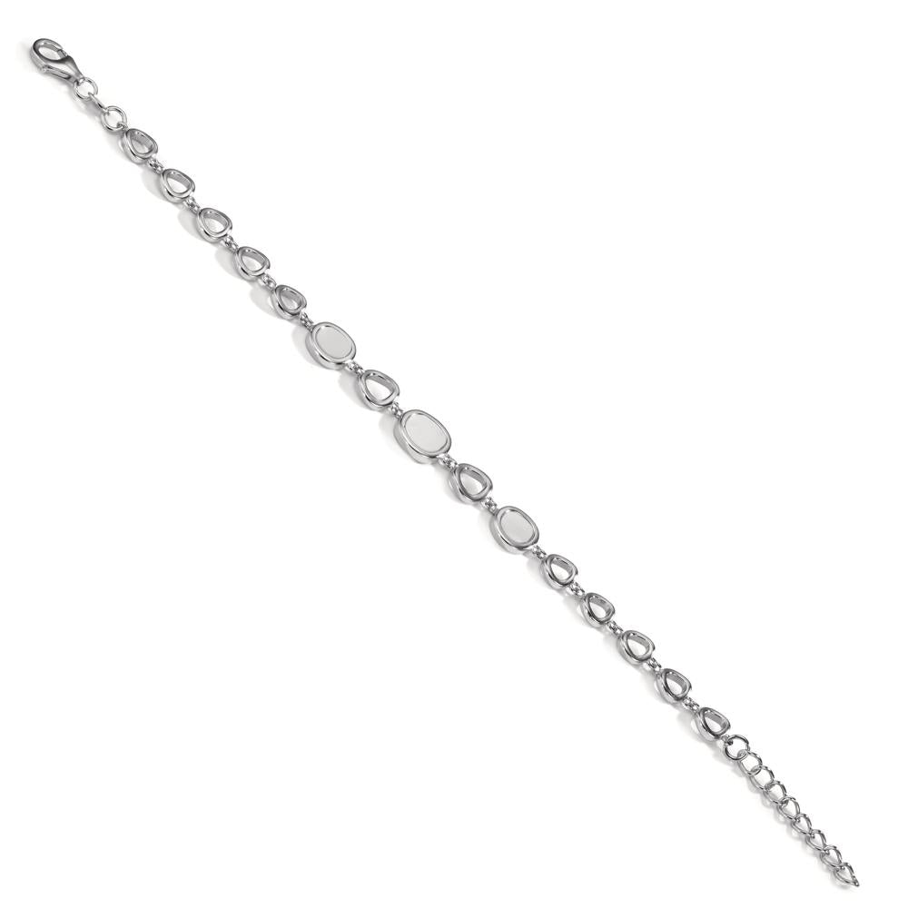 Bracelet Argent Rhodié nacre 16-19 cm